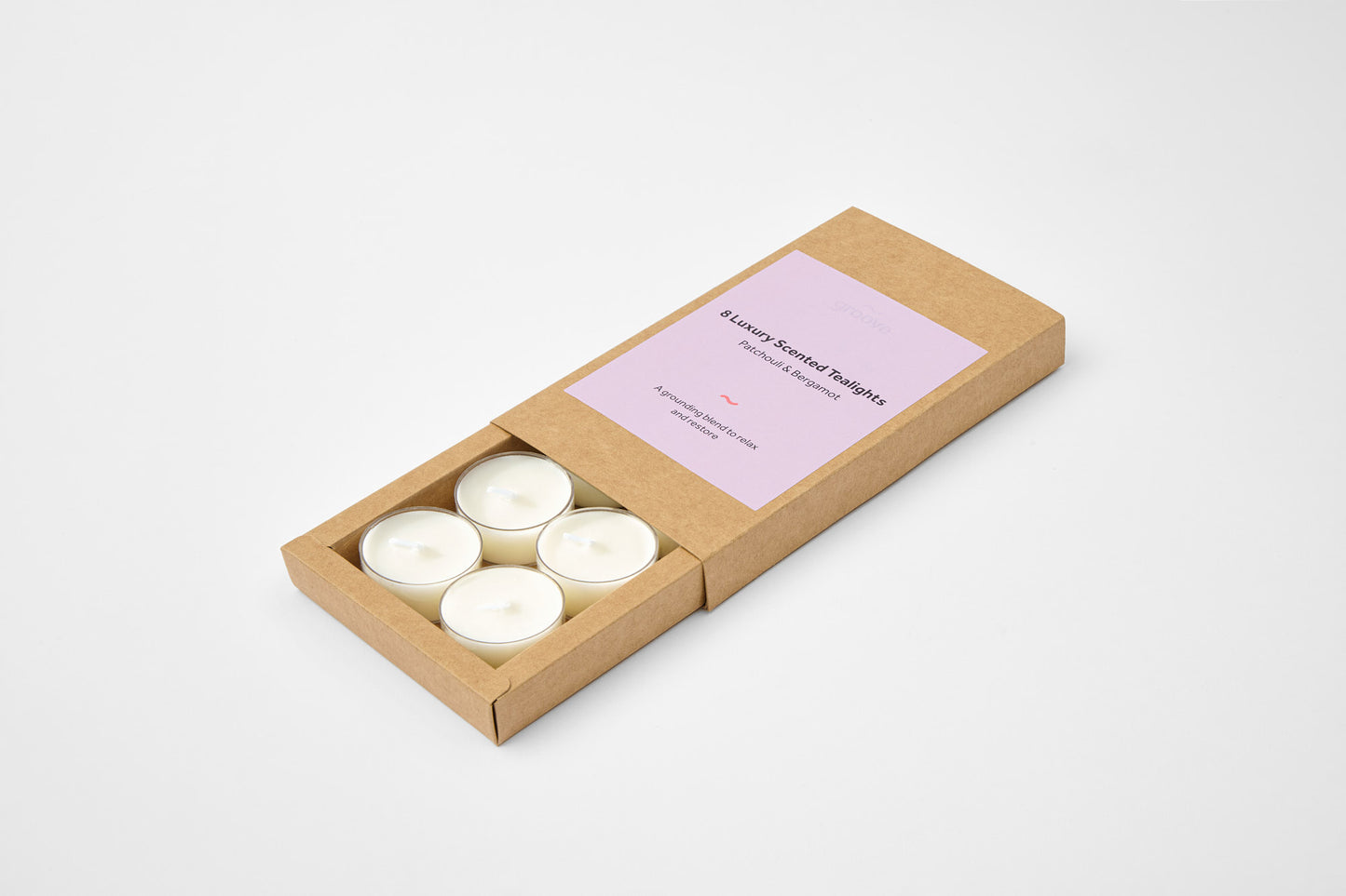 8 Luxury Scented Tealights - Patchouli & Bergamot